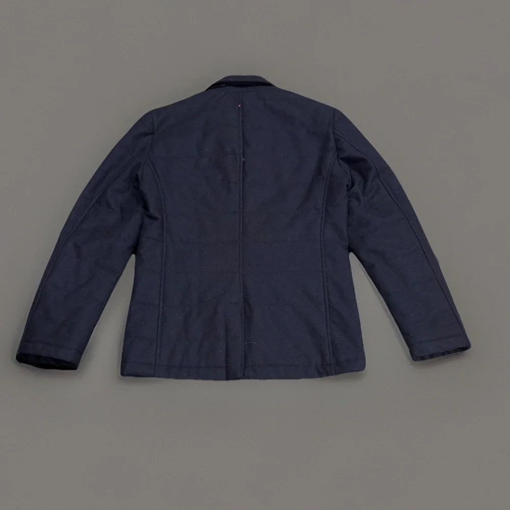 Apolis Global Citizen Men's Wool Quilted Blazer Jacket Button Up Navy Blue Small